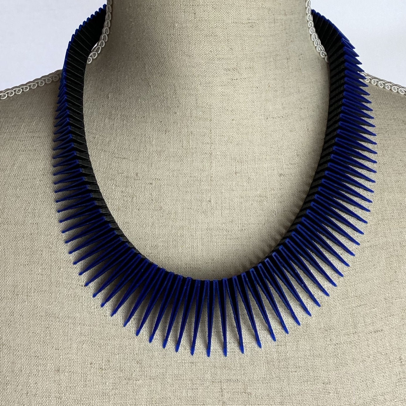 Blue on Black Serpent Necklace | Contemporary Designer Jewellery