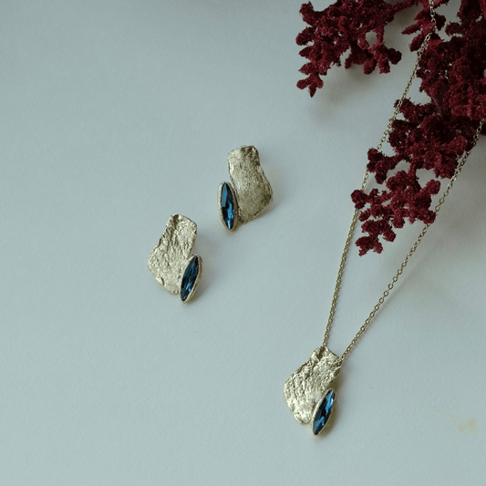 Bronze & Blue Necklace | Contemporary Designer Jewellery