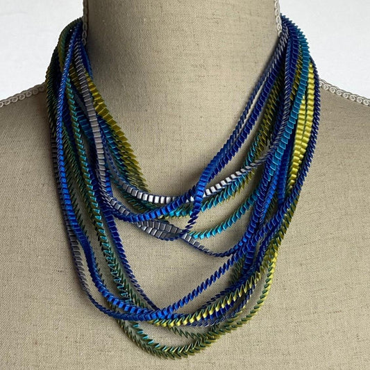 Combination Blue StrandNecklace | Contemporary Designer Jewellery