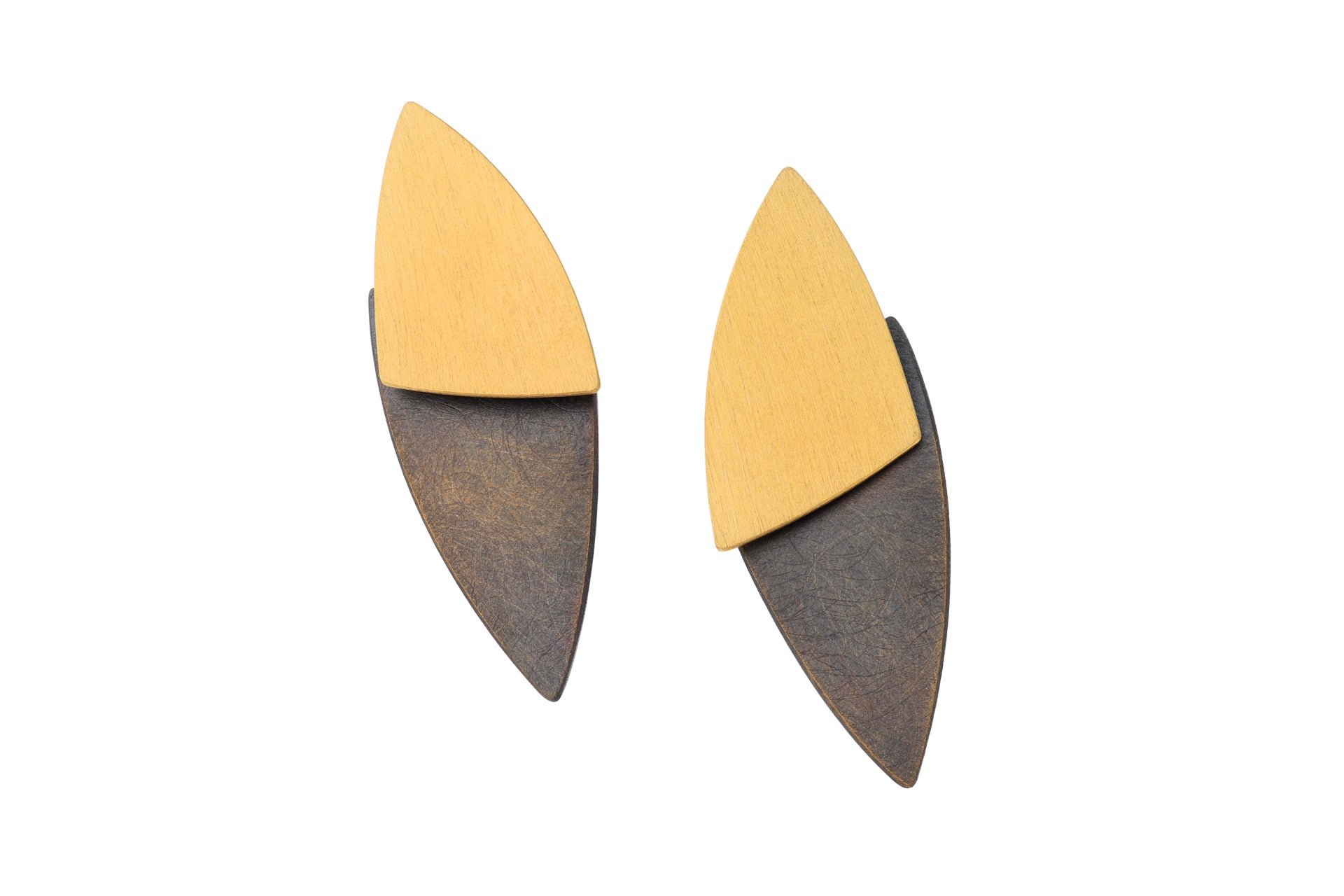 Gold and Brown Earrings | Contemporary Designer Jewellery