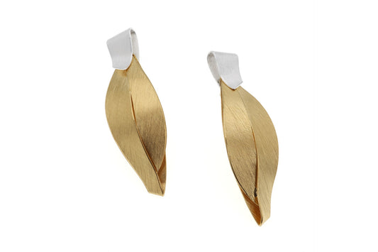 Gold Flowing Earrings | Contemporary Designer Jewellery