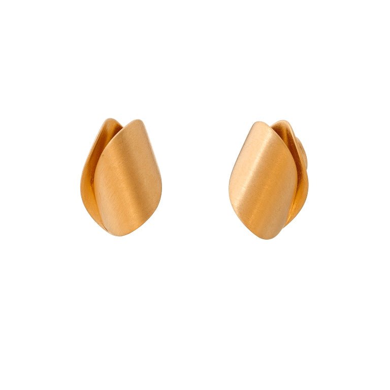 Gold Folded Stud Earrings | Contemporary Designer Jewellery