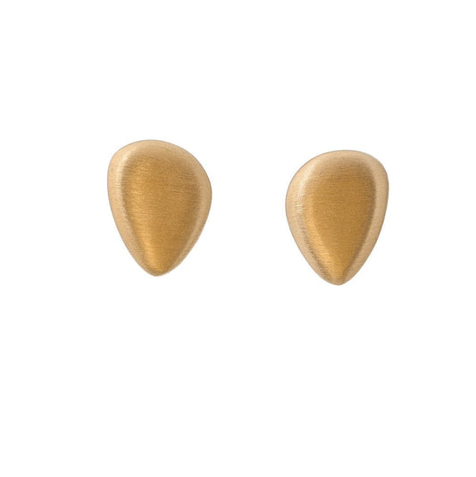 Gold Plated Pebble Studs | Contemporary Designer Jewellery