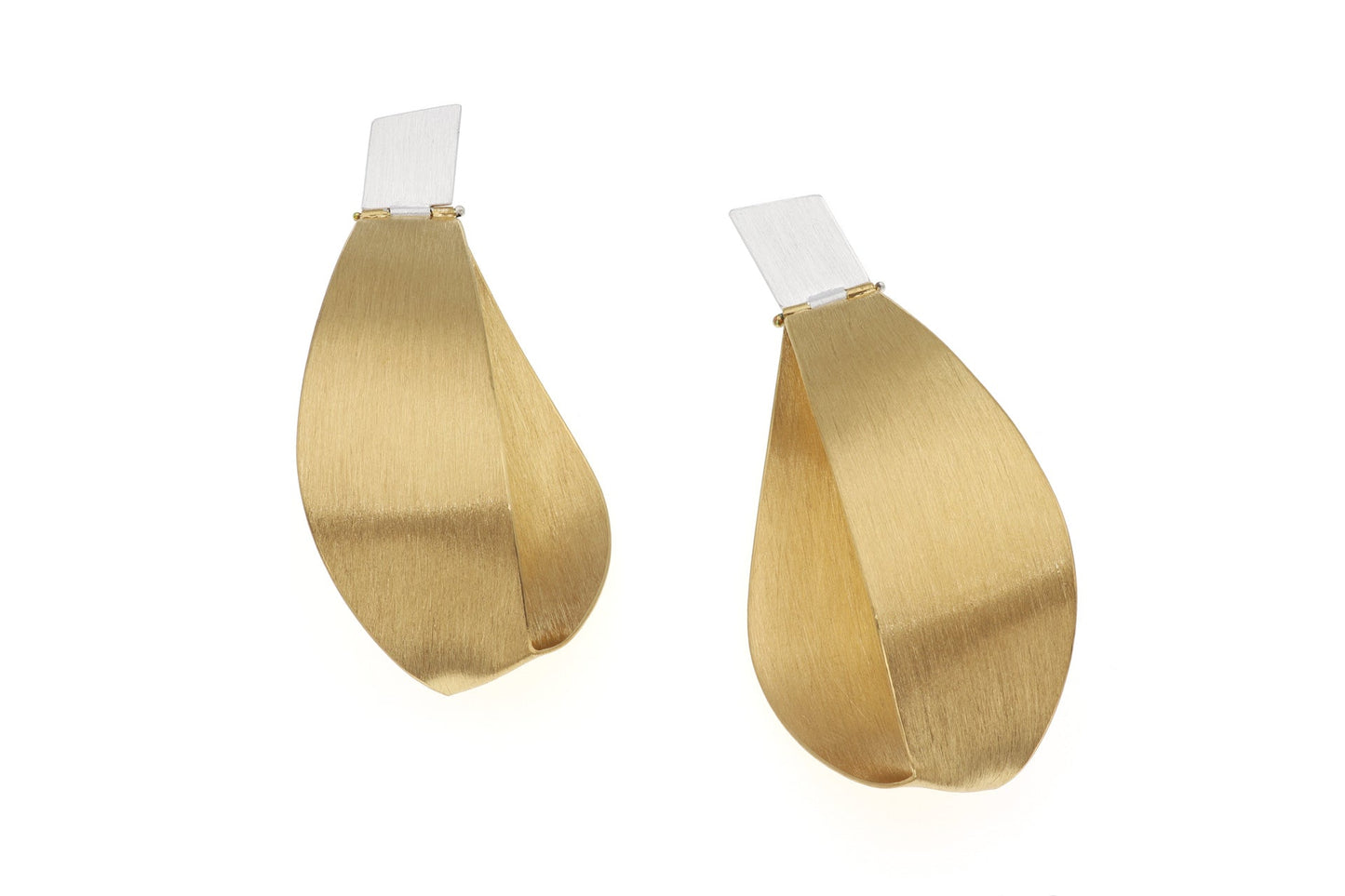 Gold & Silver Fold Earrings | Contemporary Designer Jewellery