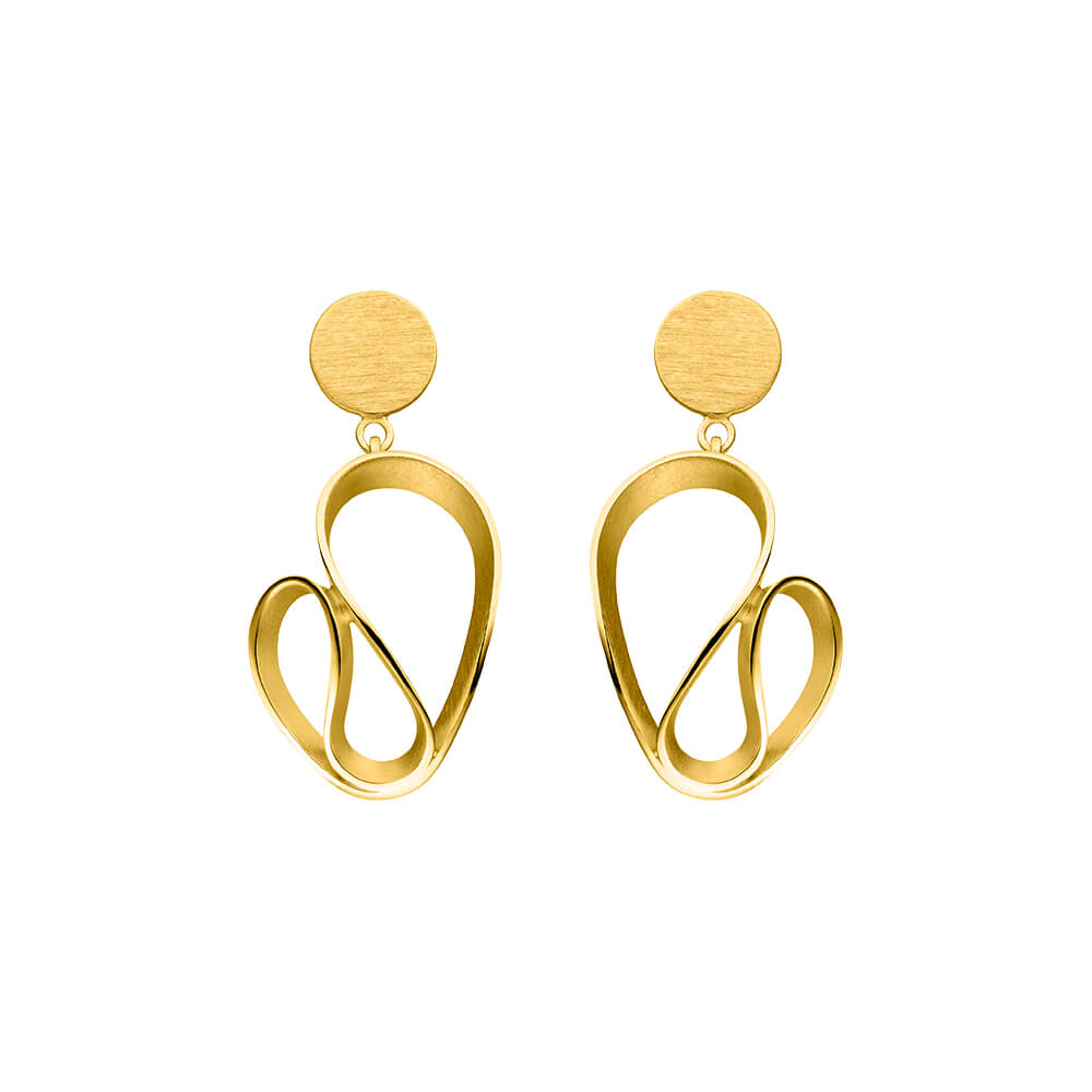 Gold Swirl Earrings | Contemporary Designer Jewellery