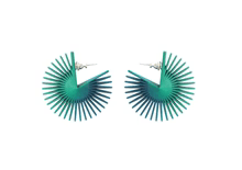 Green Wheel Earrings | Contemporary Designer Jewellery