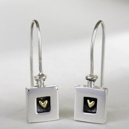 Heart Of Gold Drop Earrings | Contemporary Designer Jewellery