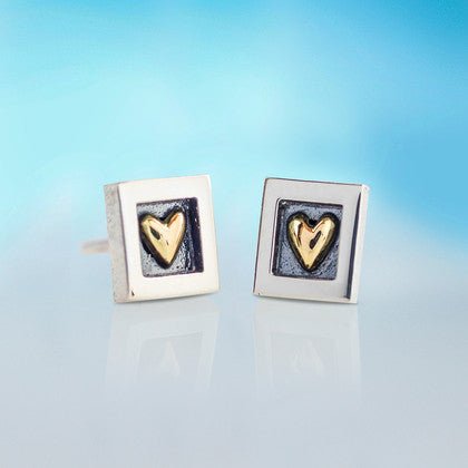 Heart Of Gold Studs | Contemporary Designer Jewellery