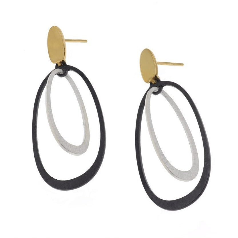 Open Ovals Drop Earrings | Contemporary Designer Jewellery