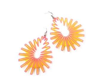 Pink on Yellow Drop Earrings | Contemporary Designer Jewellery