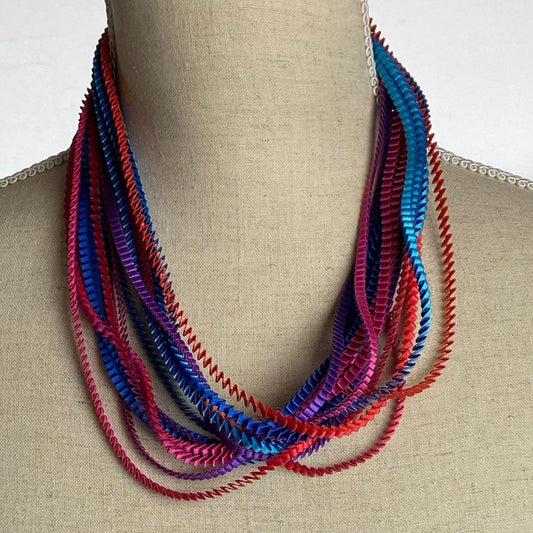 Purple, Fuchsia, Silver & Blue Necklace | Contemporary Designer Jewellery