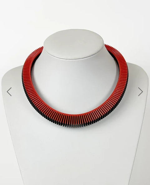 Red on Black Helix 18 Necklace | Contemporary Designer Jewellery