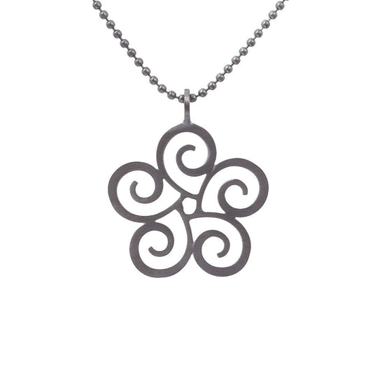 Rhodium Swirl Pendant | Contemporary Designer Jewellery