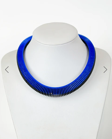 Sapphire on Black Helix 18 Necklace | Contemporary Designer Jewellery