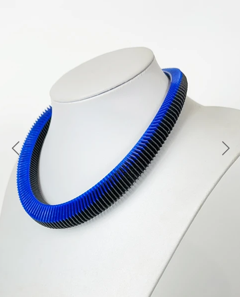 Sapphire on Black Helix 18 Necklace | Contemporary Designer Jewellery