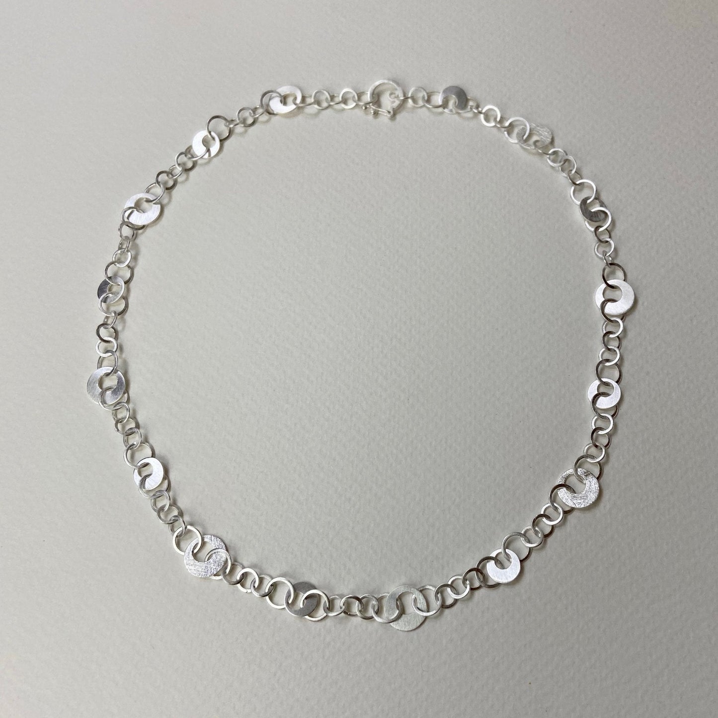 Satin Silver Chain Necklace | Contemporary Designer Jewellery