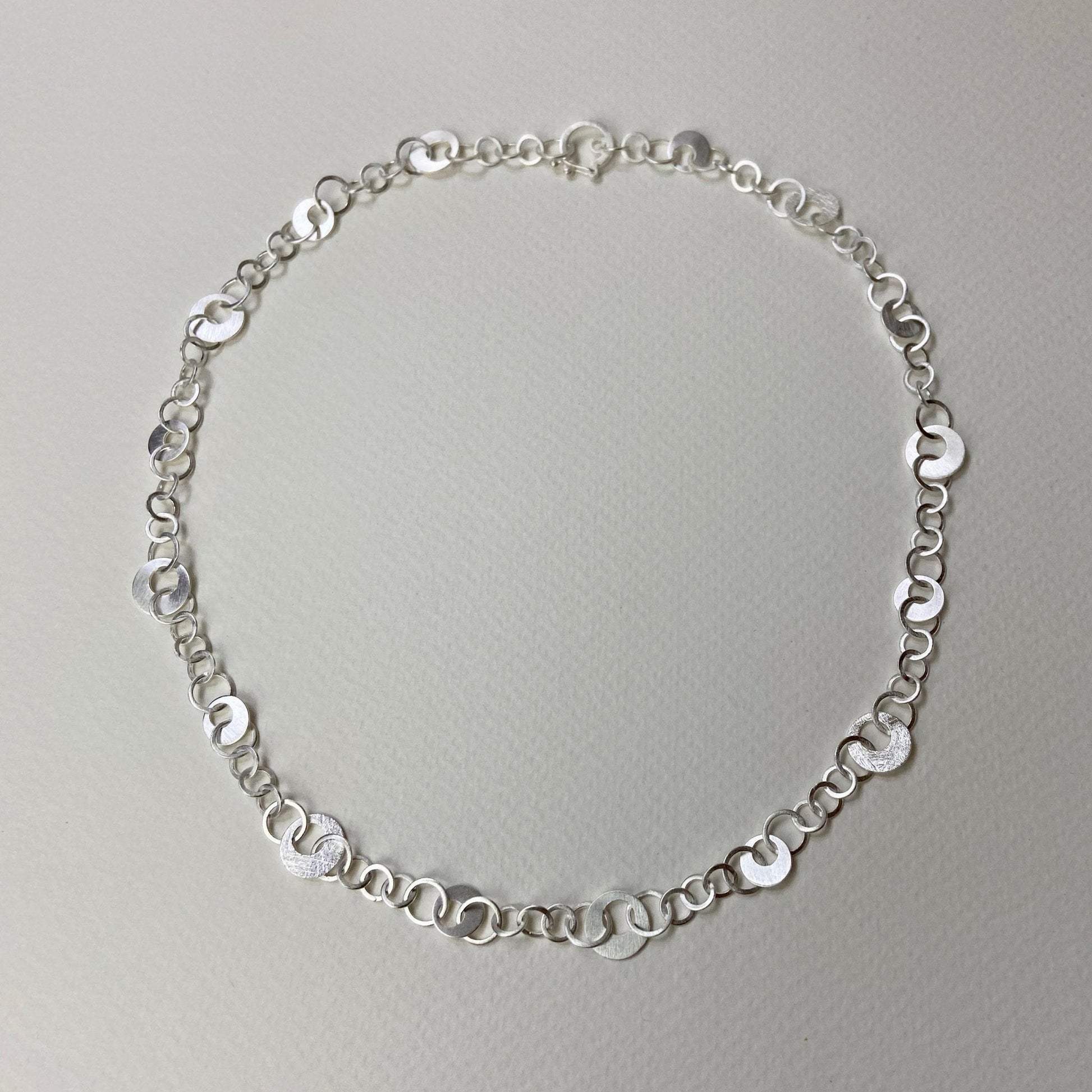 Satin Silver Chain Necklace | Contemporary Designer Jewellery