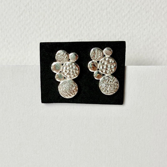 Silver Dot Double Earrings | Contemporary Designer Jewellery