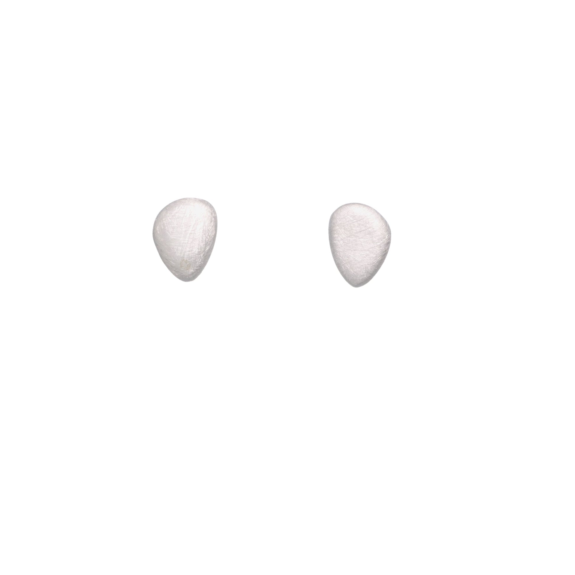 Silver Flat Pebble Earrings | Contemporary Designer Jewellery