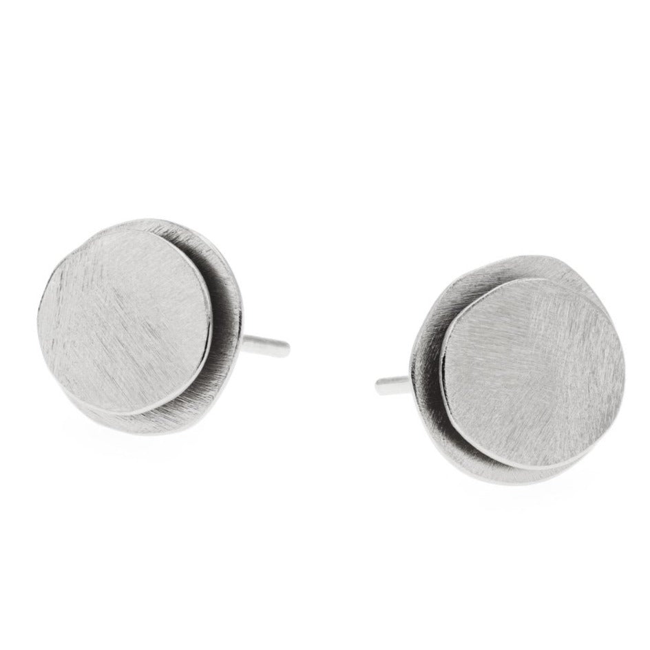 Silver Layer Stud Earrings | Contemporary Designer Jewellery