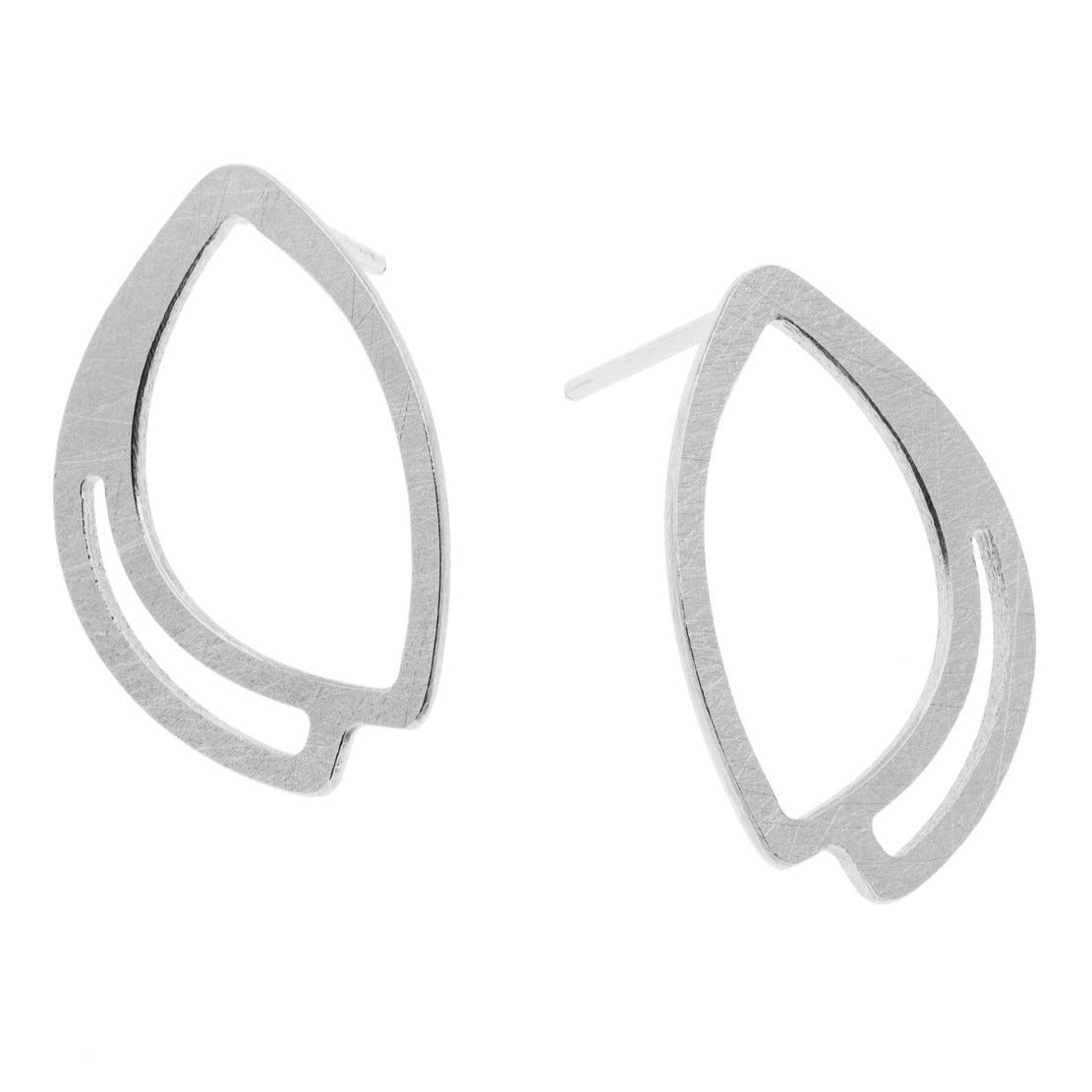 Silver Open Leaf Earrings | Contemporary Designer Jewellery