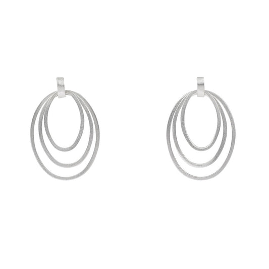 Silver Oval Earrings | Contemporary Designer Jewellery