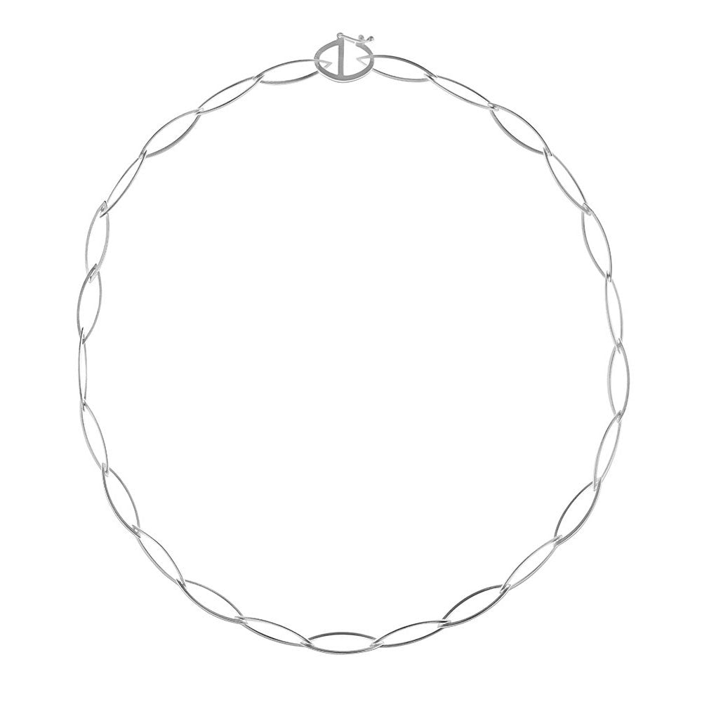 Silver Oval Link Necklace | Contemporary Designer Jewellery