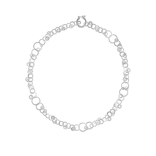 Silver Woven Circles Necklace | Contemporary Designer Jewellery