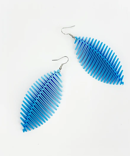 Sky on Sapphire Leaf Earrings | Contemporary Designer Jewellery