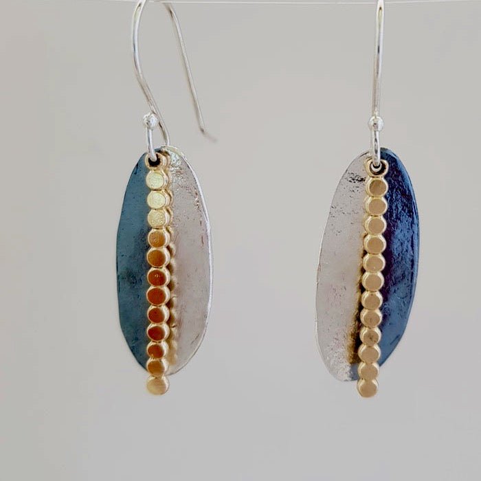 Split Colour Oval Earrings | Contemporary Designer Jewellery