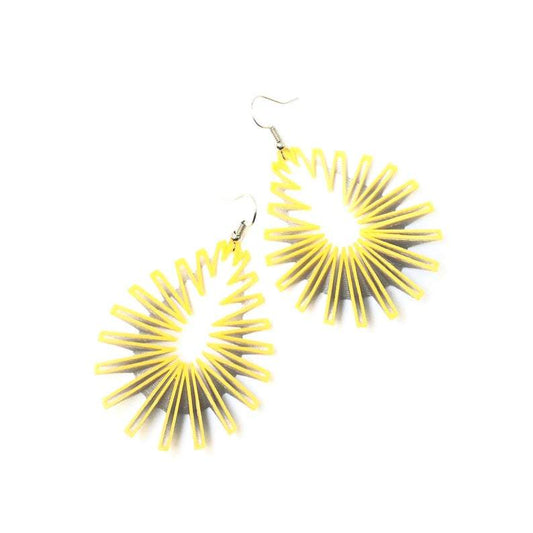 Yellow on Silver Drop Earrings | Contemporary Designer Jewellery